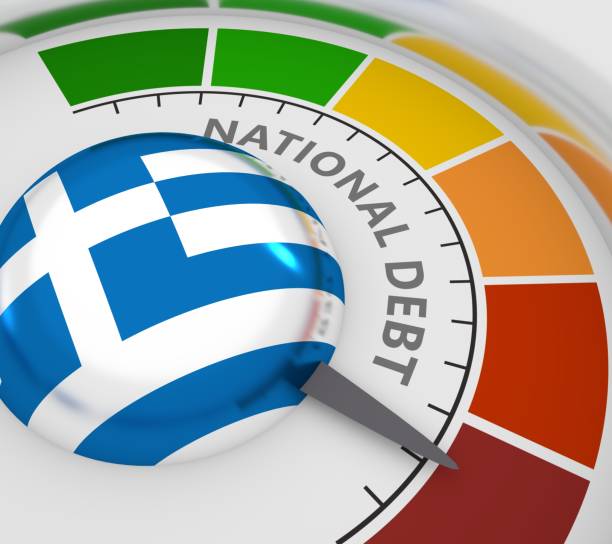 conceito da dívida nacional - greece crisis finance debt - fotografias e filmes do acervo