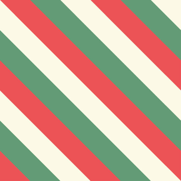 retro-weihnachtshintergründe diagonale linien muster, das "rot-weiß-grün" pastell, mattenfarbe für weihnachtskarten und pakete in den traditionellen farben. vintage gestreifter hintergrund - red backgrounds pastel colored abstract stock-grafiken, -clipart, -cartoons und -symbole