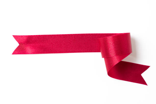 istock Red banners ribbons label on white background 1189719133