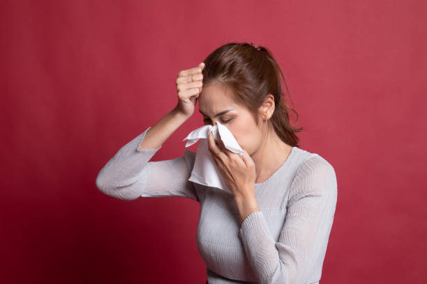 istock Young Asian woman got sick and flu. 1189720187