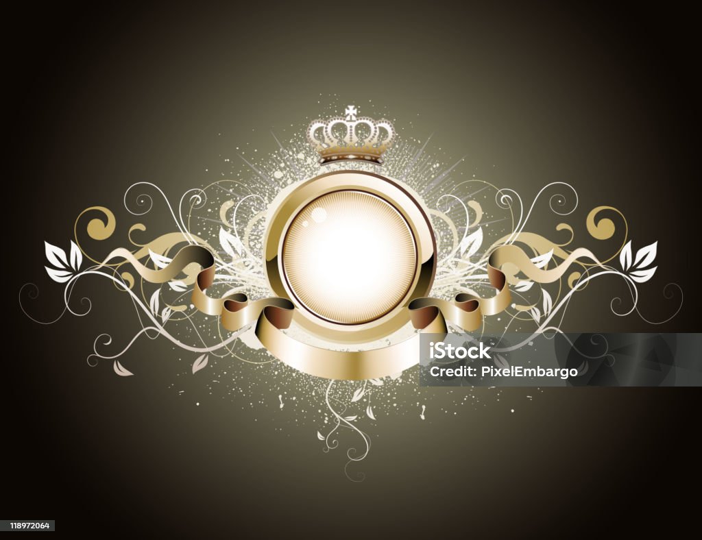 Złota Rama heraldyczny - Grafika wektorowa royalty-free (Abstrakcja)