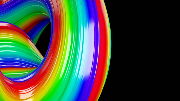 istock 3d abstract liquid twisted shape wavy background, Iridescent digital art 1189721217
