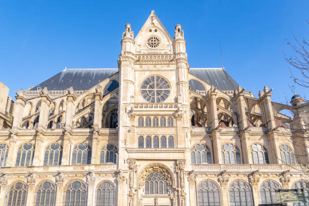 parigi, la chiesa di saint-eustache - théâtre du châtelet foto e immagini stock