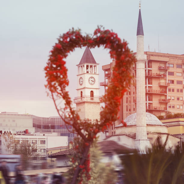 Tirana's landmark central sight is the Clock Tower from 1822