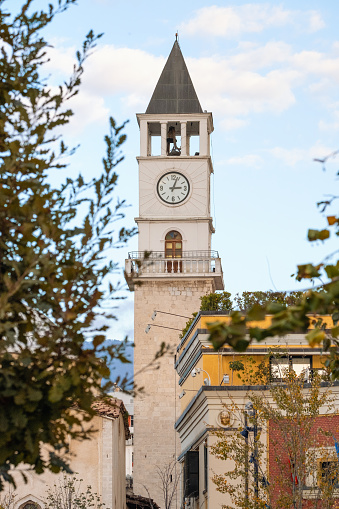 Tirana's landmark central sight is the Clock Tower close up