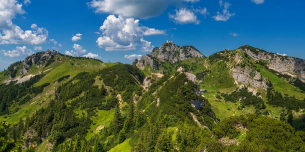 blick auf den wendelstein - alm bavaria mountain summer stock-fotos und bilder