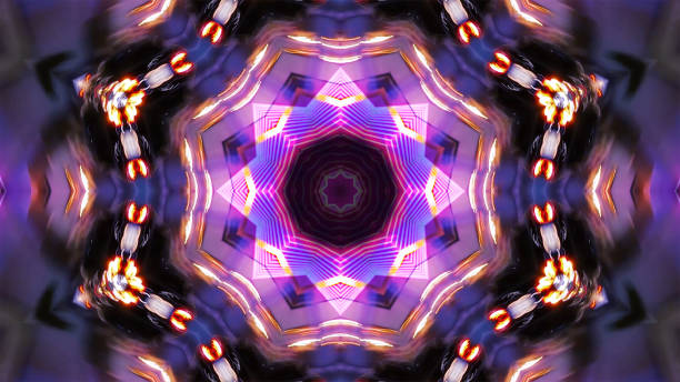 Bright Kaleidoscope. Bright Kaleidoscope visual with abstract flame fractal. kaleidoscope pattern photos stock pictures, royalty-free photos & images