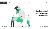 istock Team Partnership, Teamwork Cooperation Website Landing Page. Business People Connect Huge Pie Chart Elements. Characters Set Up Separated Construction Web Page Banner. Cartoon Flat Vector Illustration 1189735719