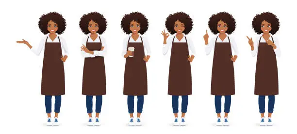 Vector illustration of Woman in apron