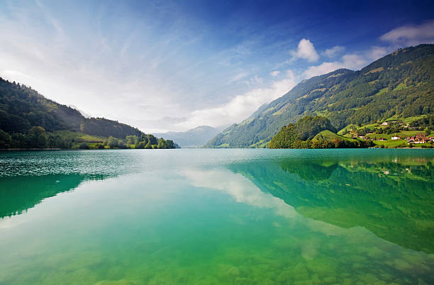 istock Majestic mountain lake in Switzerland 118973721