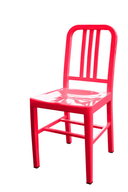 istock Red color modern chair isolated on white background 1189738239