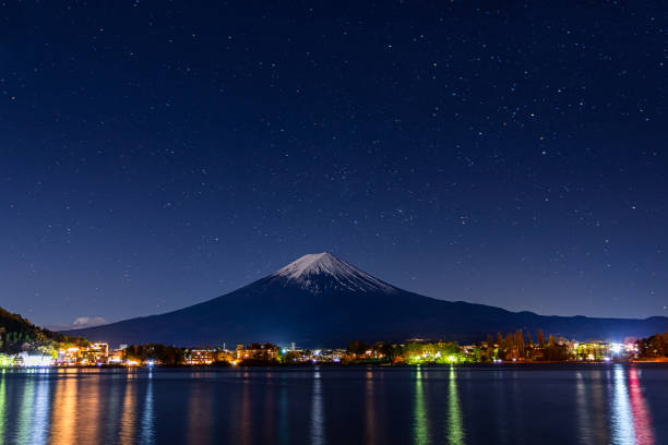 istock Mount Fuji at early night. 1189739079