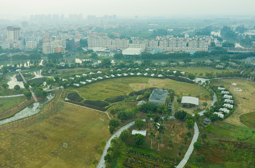 Aerial photo of Huayang Lake Wetland Park, Dongguan, Guangdong Province