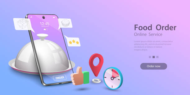istock Restaurant and Cafe Online Food Order Application, Delivery Service Banner. 1189747207