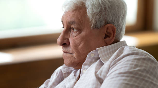 istock Upset depressed elder male pensioner feeling lonely. 1189748846