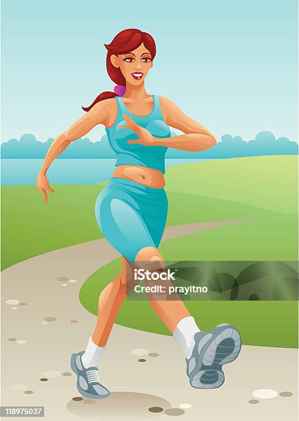 여자 걷기 건강한 생활방식에 대한 스톡 벡터 아트 및 기타 이미지 - 건강한 생활방식, 걷기, 공원