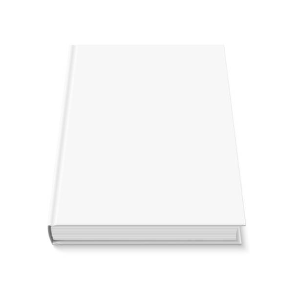 illustrations, cliparts, dessins animés et icônes de maquette de livre avec la couverture blanche blanche d'isolement. - white background square close up office supply