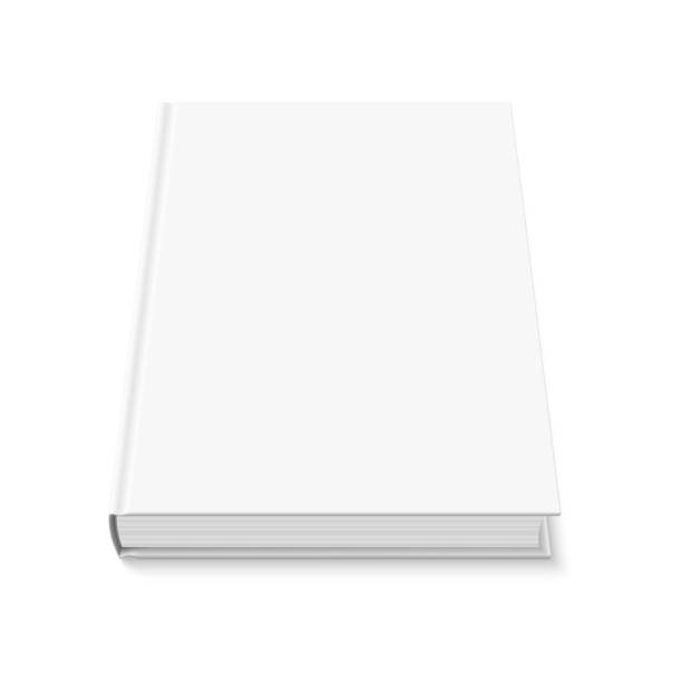 ilustrações, clipart, desenhos animados e ícones de maquete do livro com capa em branco em branco isolado. - paperback white background book front view