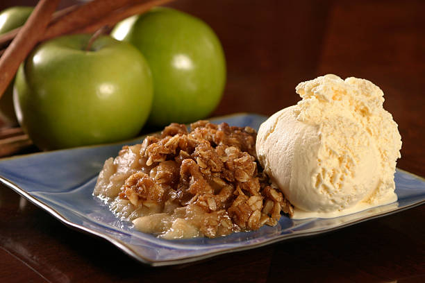 istock A combination of ice cream with apple crisp on it  118975264