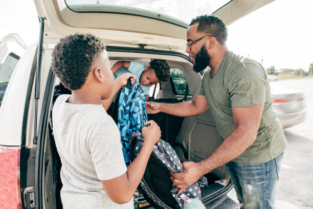 istock Driving kids to summer camp 1189753648