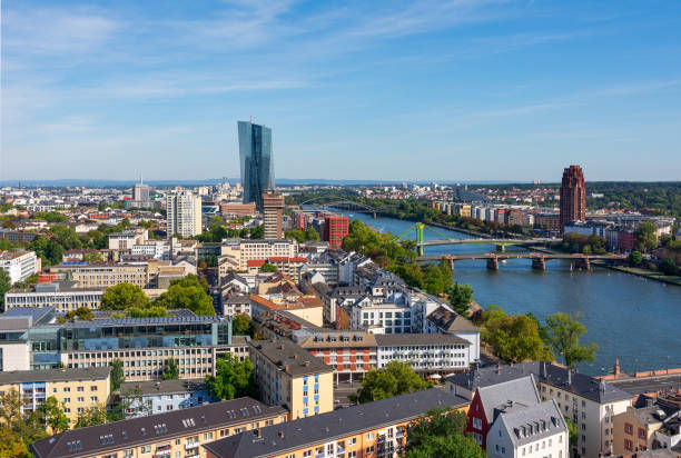 istock Aerial view over Frankfurt and the Main River. 1189753961