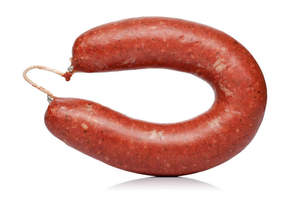 Ring sausage isolated on white Ring sausage isolated on white background turkish sausage stock pictures, royalty-free photos & images