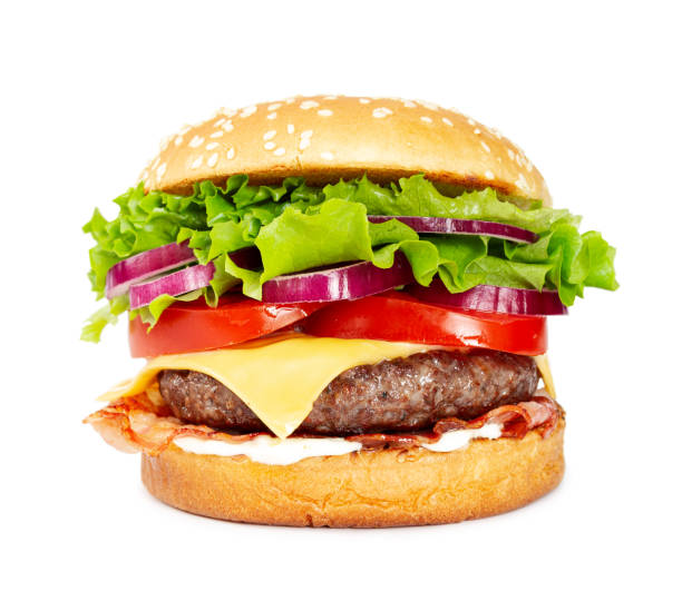 istock Classic cheeseburger with beef, cheese, bacon, tomato, onion and lettuce 1189756937