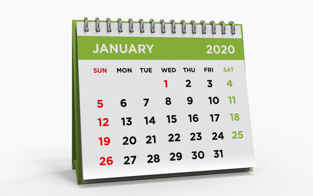 istock Desk calendar January 2020 1189758949