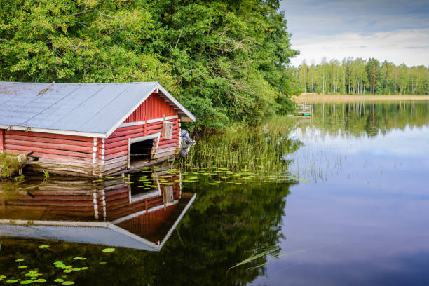 istock Picturesque lake with forest on the shore 1189760532