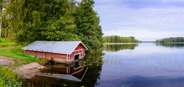 istock Picturesque lake with forest on the shore 1189760543