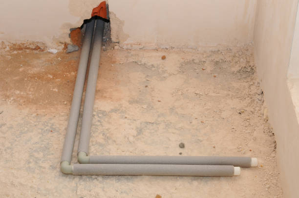 istock Domestic plumbing pipes connections for heating radiator. 1189761338