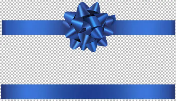 Vector illustration of blue bow and ribbon illustration for christmas and birthday decorations