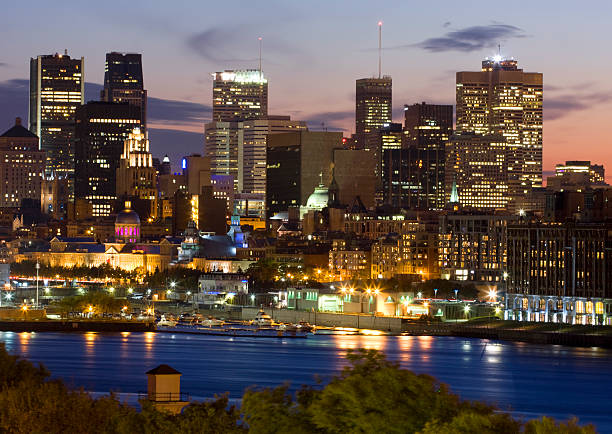 istock Montreal skyline and Saint Lawrence River at dusk 118976562