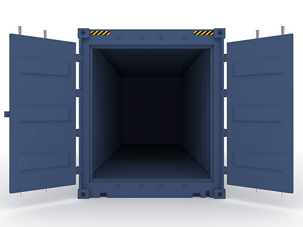 open cargo container stock photo