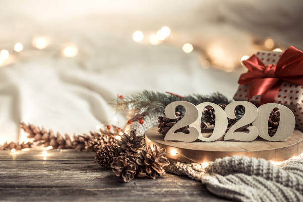 istock Background festive new year background with numbers 2020. 1189768010