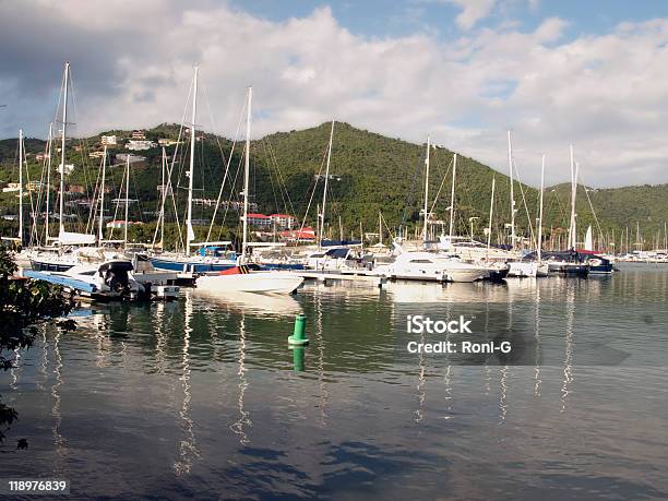 Yatchs And Boats In Harbour Reflections Stock Photo - Download Image Now - Blue, Color Image, Harbor