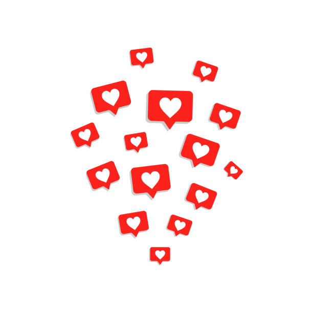 istock Social media likes icons on white background 1189769307
