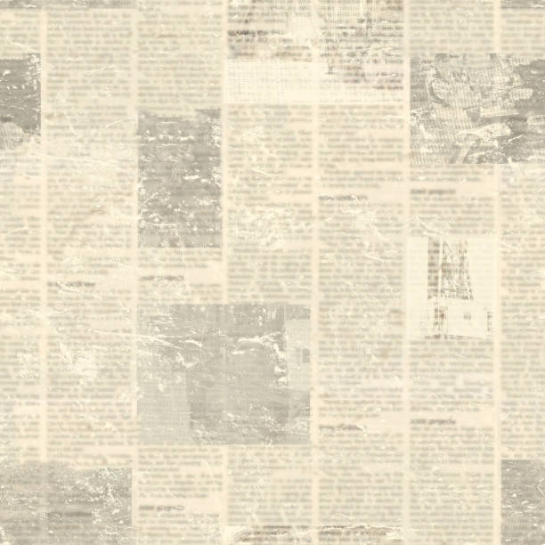 istock Newspaper seamless pattern with old vintage unreadable paper texture background 1189769733