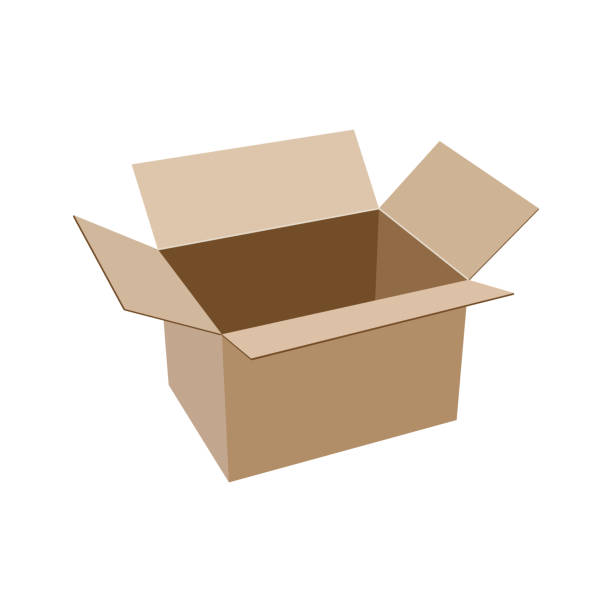 빈 골판지 상자 - box cardboard box open opening stock illustrations