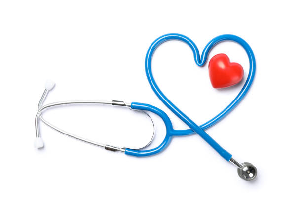 istock Stethoscope and red heart isolated on white background 1189772166