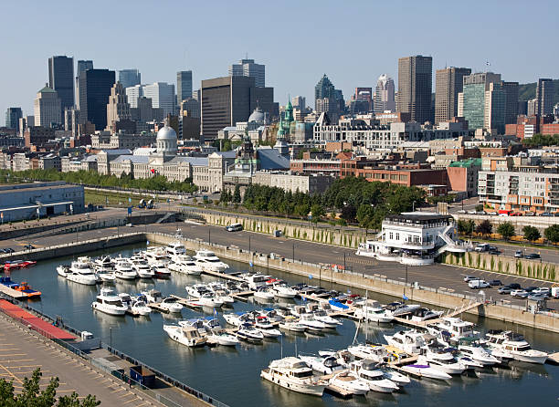 istock Montreal skyline and harbour, aerial view 118977219