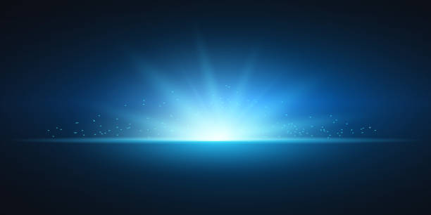 istock Abstract lights, bright flashes and glare of blue color, bright rays of light, glowing lines - stock vector 1189773489