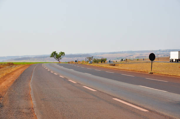 wide horizon line over highway in central Brazil
