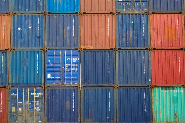 istock Freight shipping containers at the docks 1189774989