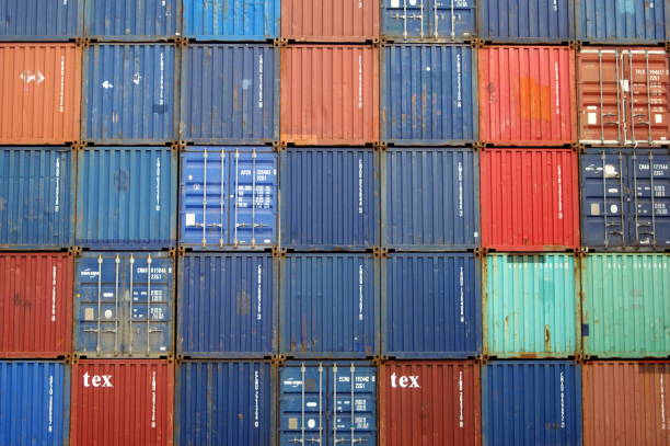 istock Freight shipping containers at the docks 1189775001