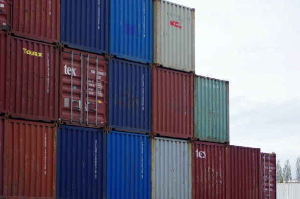 istock Freight shipping containers at the docks 1189776135