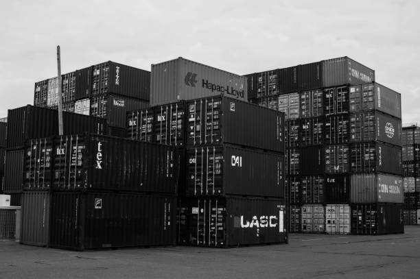 istock Freight shipping containers at the docks 1189777054