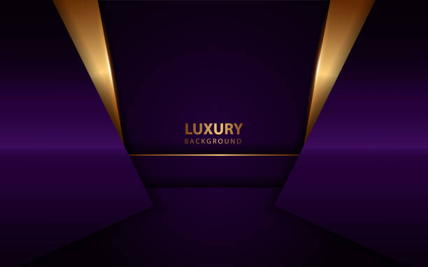 Luxury Purple Overlapping Texture Background With Golden Light Decoration  Stock Illustration - Download Image Now - iStock