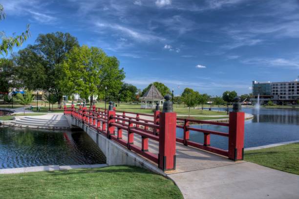Japamese Bridge City Park in Huntsville, Alabama. huntsville alabama stock pictures, royalty-free photos & images