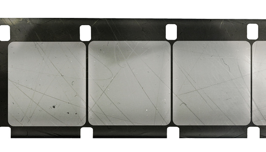 long 16mm film strip isolated